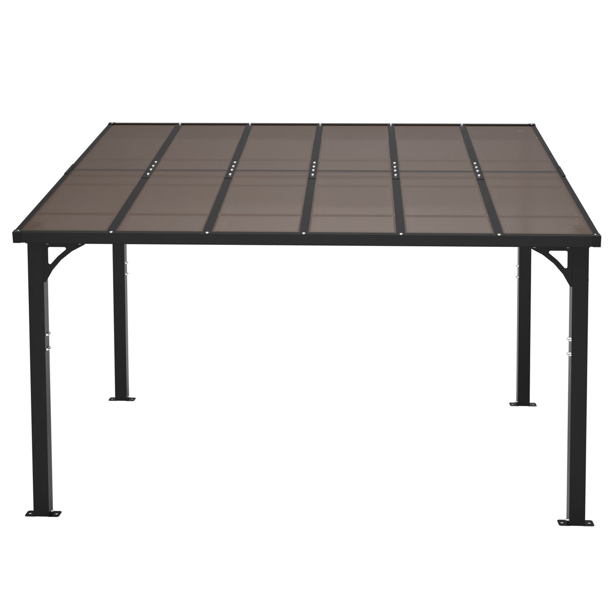 12x10 FT Hardtop Gazebo, Outdoor Patio Pergola with Tinted Polycarbonate Roof