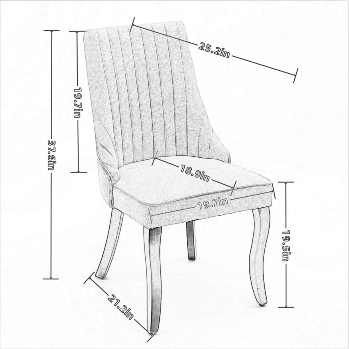 Rayon Cloth Flocking Linen Dining Chairs Channel Kitchen Dinner Chair