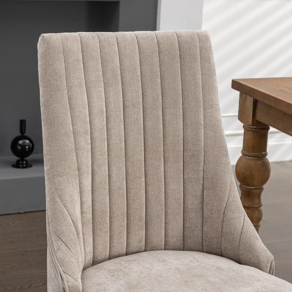 Rayon Cloth Flocking Linen Dining Chairs Channel Kitchen Dinner Chair