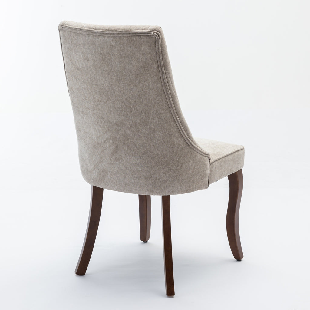 Rayon Cloth Flocking Linen Dining Chairs Channel Kitchen Dinner Chair