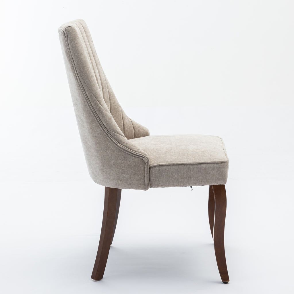 Rayon Cloth Flocking Linen Dining Chairs Channel Kitchen Dinner Chair