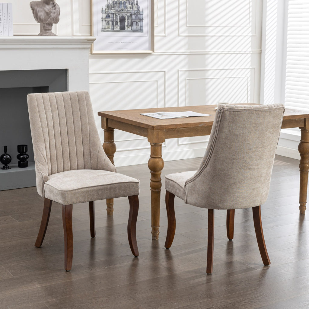 Rayon Cloth Flocking Linen Dining Chairs Channel Kitchen Dinner Chair