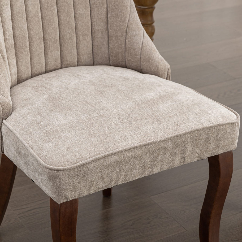 Rayon Cloth Flocking Linen Dining Chairs Channel Kitchen Dinner Chair