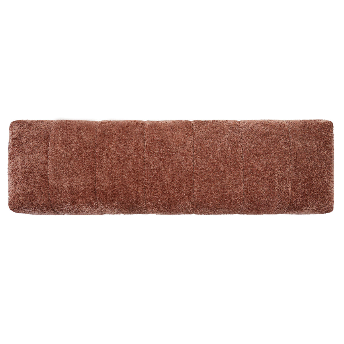 Rust Red Boucle Upholstered Indoor Dining Bench with Rubber & Plywood Frame, 61.02" L Modern Accent Bench in Rust Red Fabric, Sturdy Construction for 250 lbs Capacity