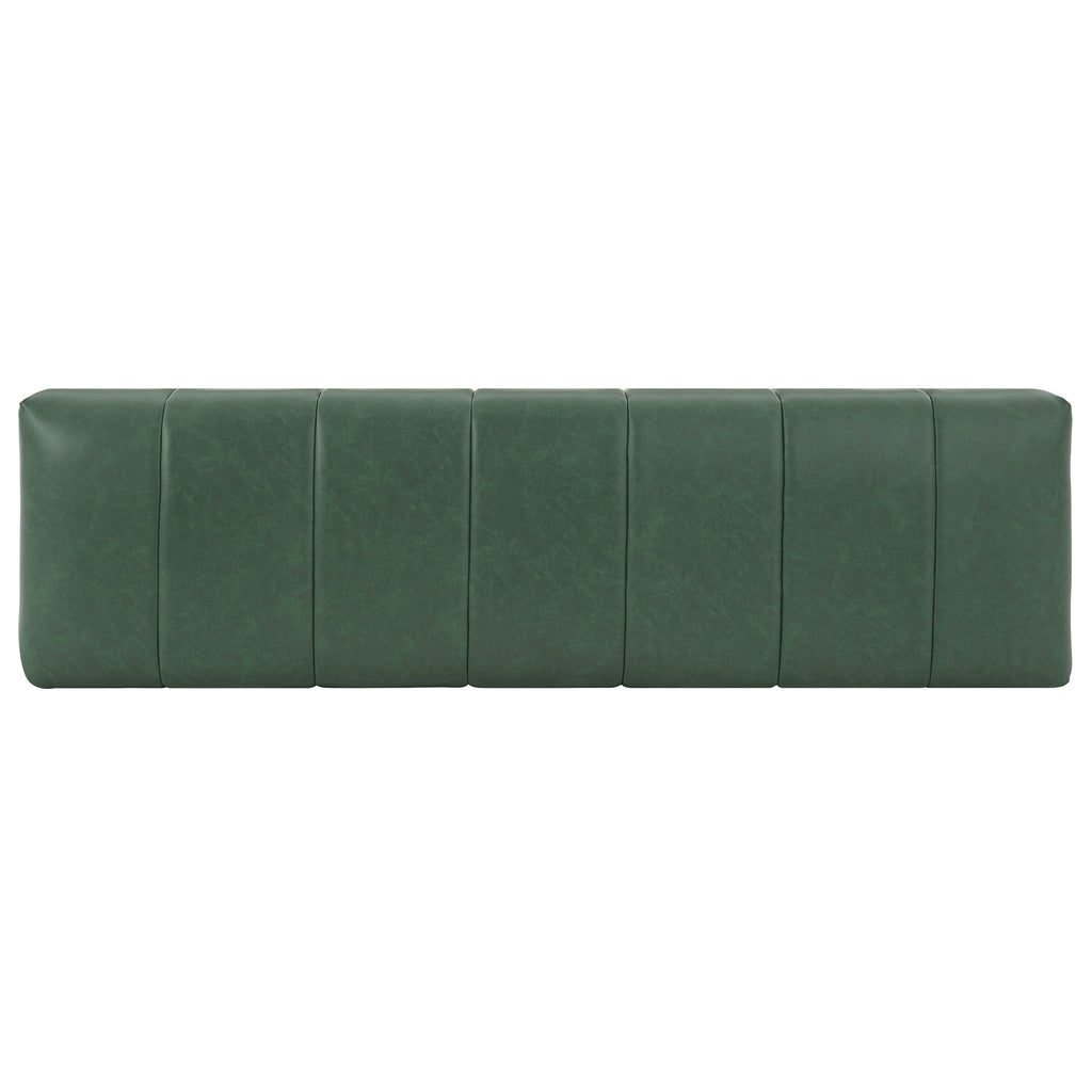 Modern Green PU Upholstered Dining Bench with Rubber & Plywood Frame, 61.02" L, 250 lbs Capacity