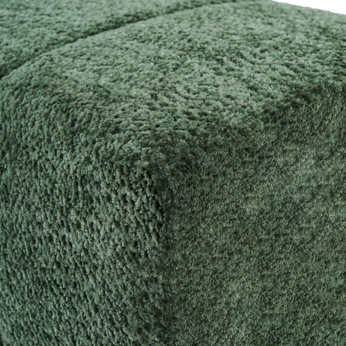 Green Boucle Upholstered Indoor Dining Bench