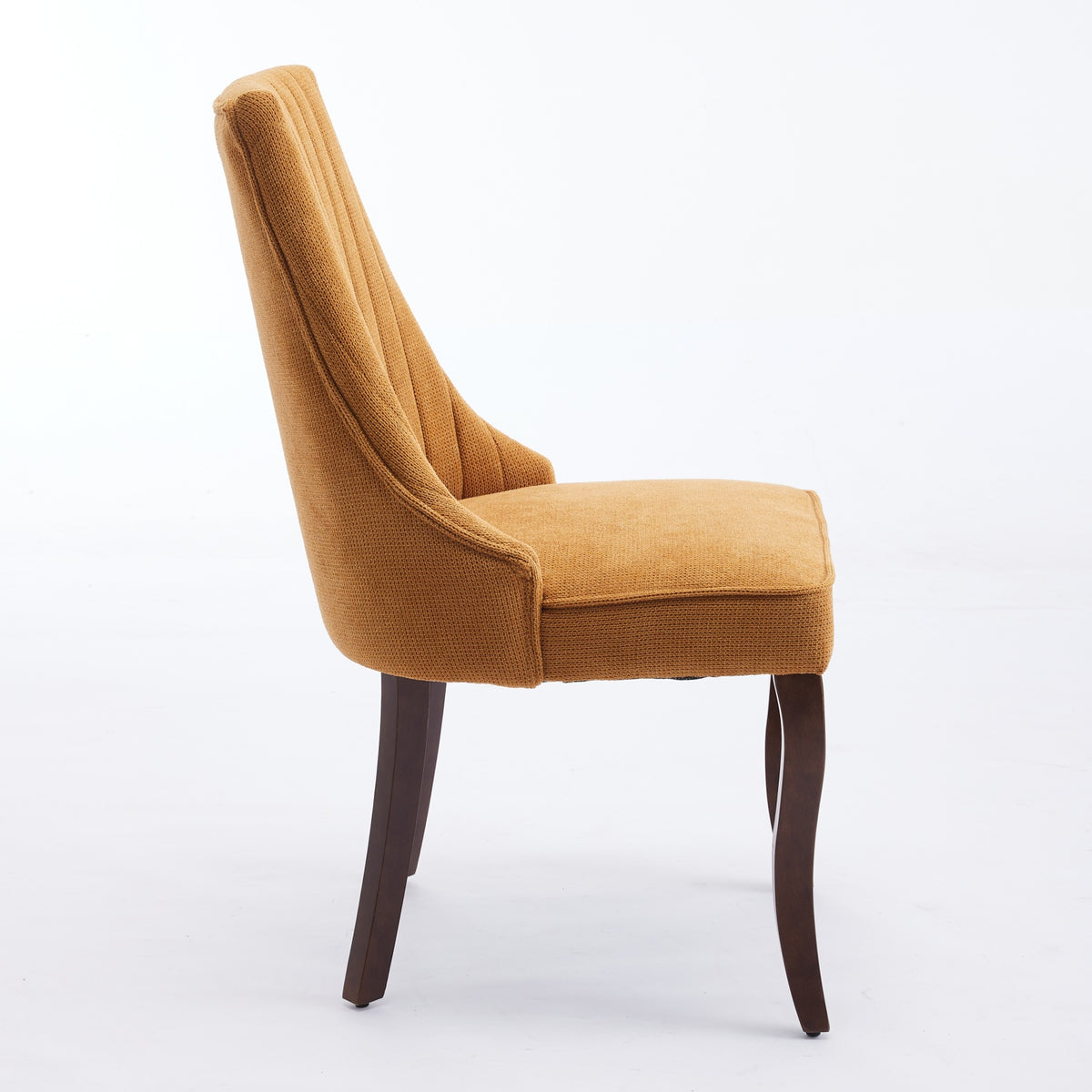 Upholstered Accent Chair for Dining Room with Curved Solid Wood Legs,Set of 2