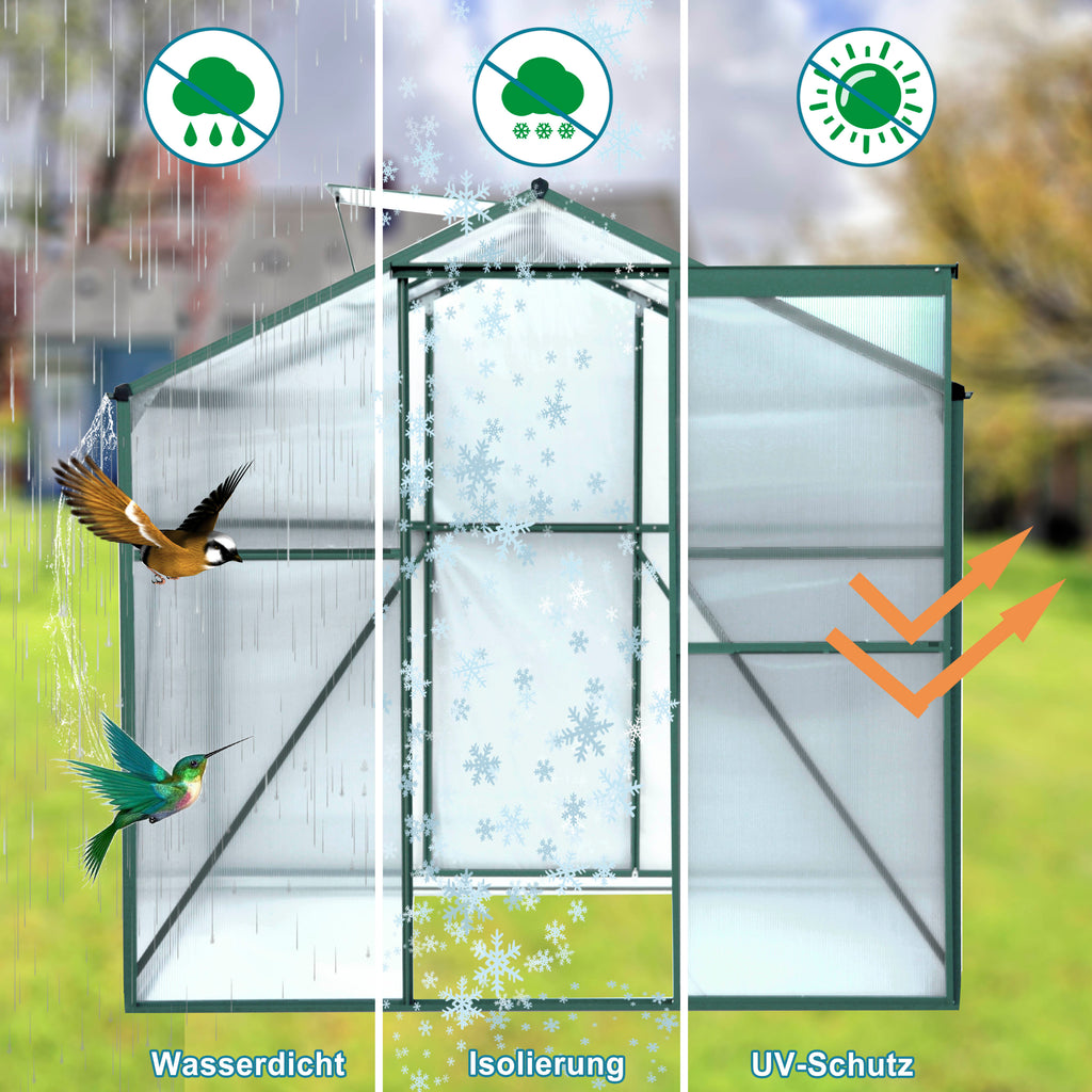 6'x 8' Heavy Duty Walk-in Plant Garden Greenhouse for Backyard/Outdoor