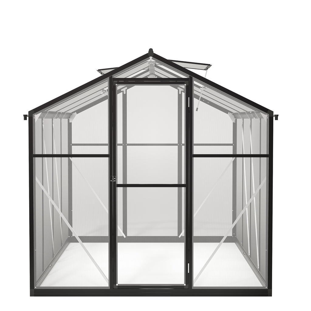 6x8 FT Greenhouse for Outdoors, Polycarbonate Greenhouse with Quick Setup Structure and Roof Vent