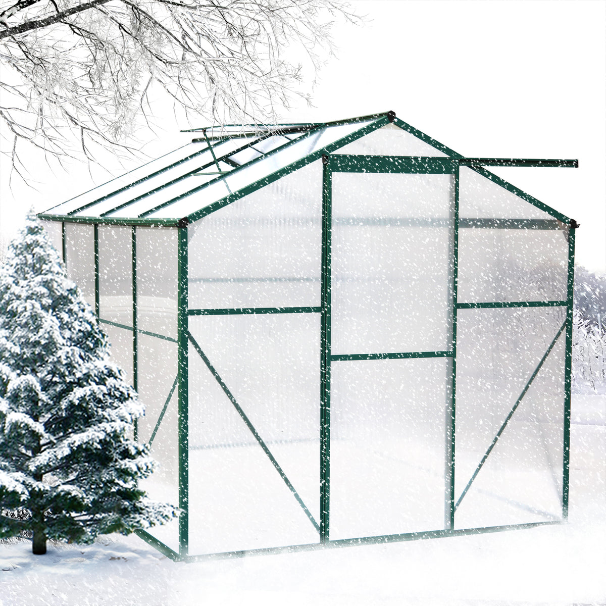 6'x 8' Heavy Duty Walk-in Plant Garden Greenhouse for Backyard/Outdoor