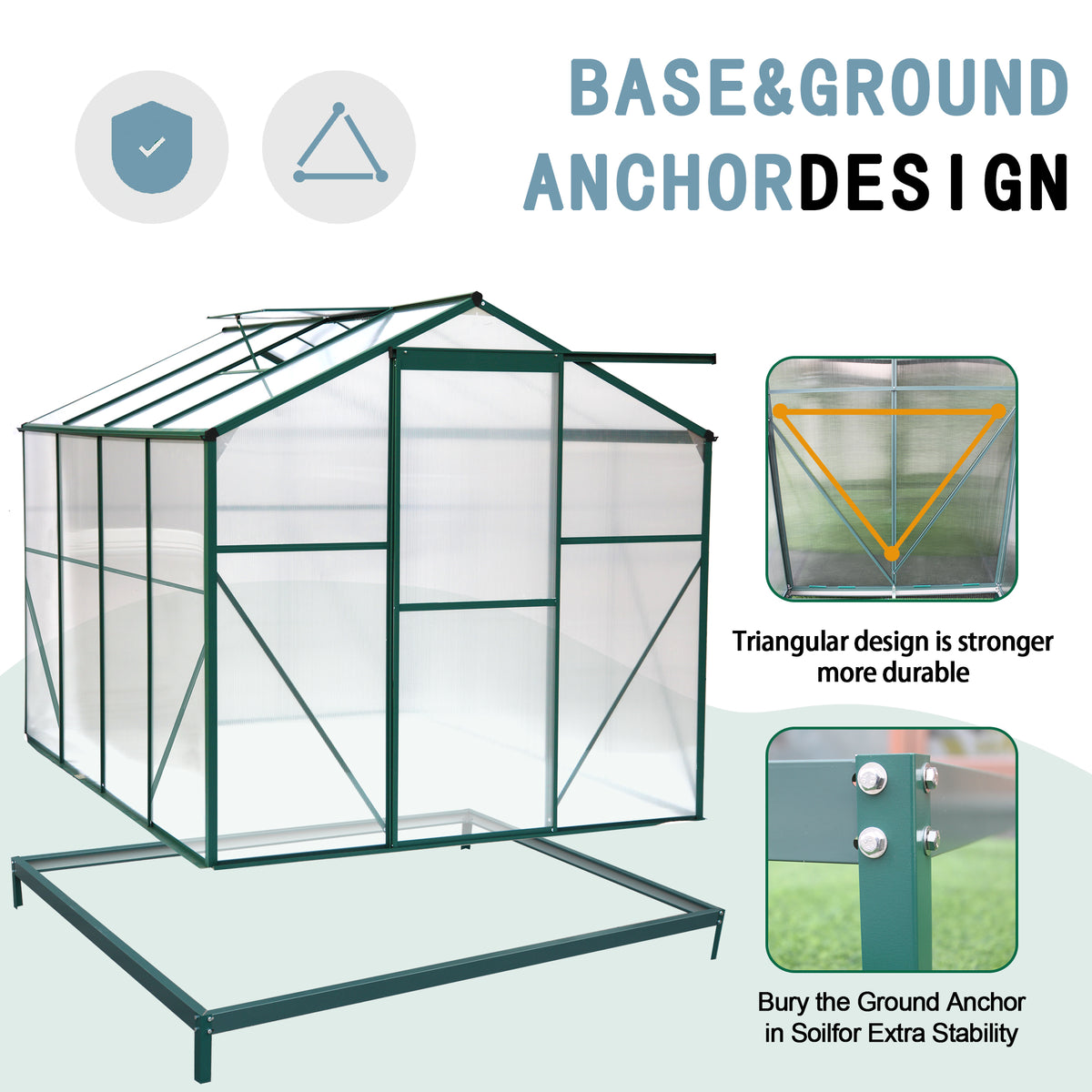 6'x 8' Heavy Duty Walk-in Plant Garden Greenhouse for Backyard/Outdoor